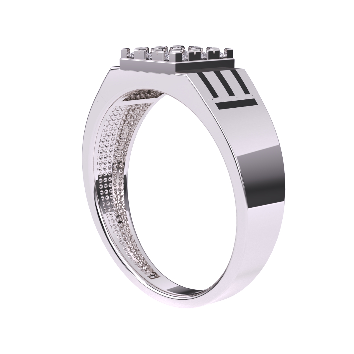 Elegant Two-Tone Cluster Diamond Men's Ring